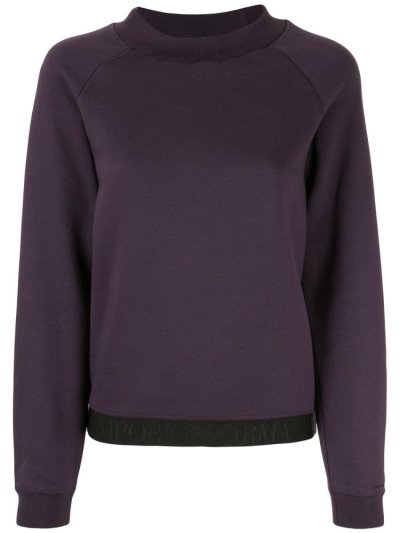 Armani Emporio Logo Trim Sweatshirts Damen Lila | 4YXBONXQ