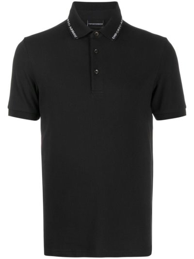 Armani Emporio Logo Trimmed Polo Hemd Herren Blau | UXW8JEQM