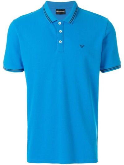 Armani Emporio Logoed Polo Hemd Herren Blau | E5XP12H0