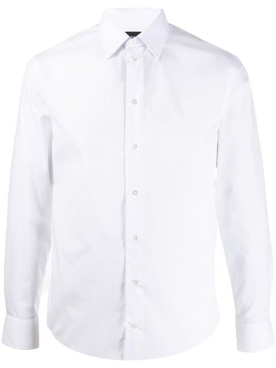 Armani Emporio Long Sleeve Baumwoll Hemd Herren Weiß | DSSPGV65