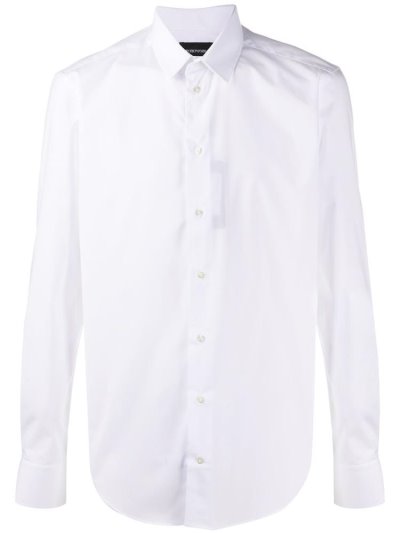 Armani Emporio Long Sleeve Fitted Hemd Herren Weiß | PHFCVETY