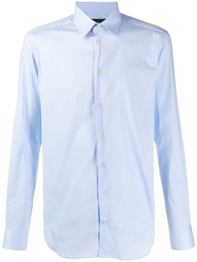 Armani Emporio Long Sleeve Hemd Herren Blau | 9PLZV960