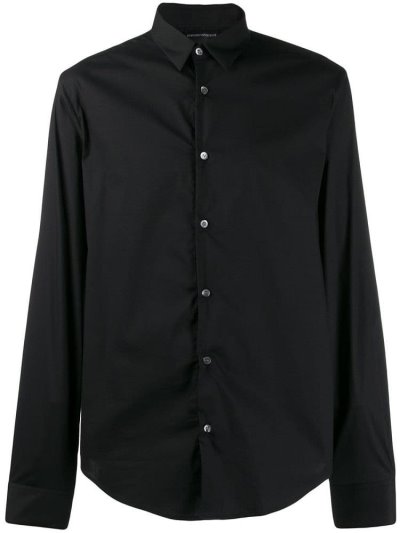 Armani Emporio Long Sleeve Hemd Herren Schwarz | XWHYIUFW