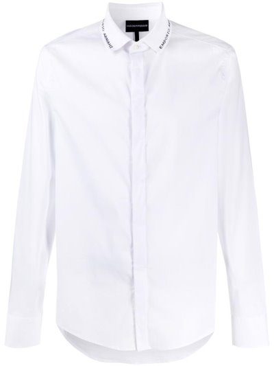 Armani Emporio Long Sleeve Polo Hemd Herren Weiß | BB2BRJ60