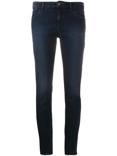 Armani Emporio Low Rise Skinny Jeans Damen Blau | 72BN4FDO