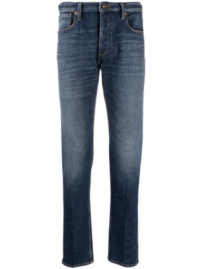 Armani Emporio Low Rise Slim Fit Jeans Herren Blau | Q8F7O73I