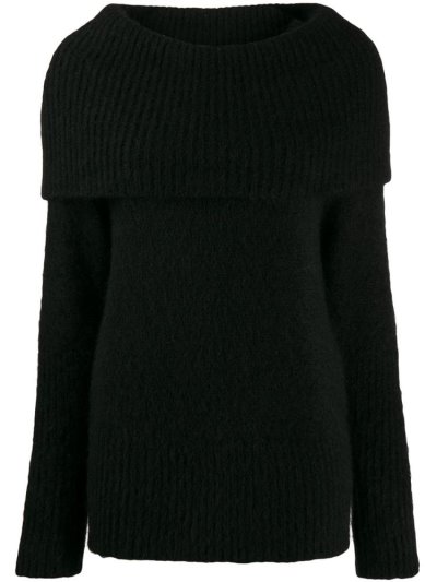 Armani Emporio Maxi Knit Wool Jumper Damen Schwarz | VDWH1XG1