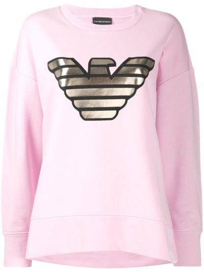 Armani Emporio Metallic Logo Sweatshirts Damen Rosa | 50C0LF6A
