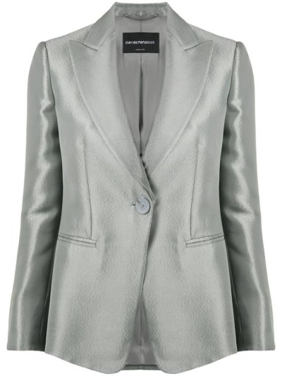 Armani Emporio Metallic One Button Blazer Damen Grün | EDR0JYU3