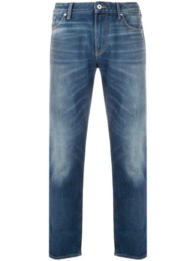 Armani Emporio Mid Rise Loose Fit Jeans Herren Blau | TM3PFHNL