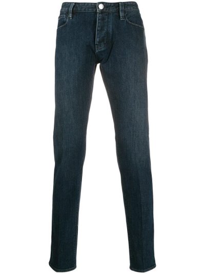 Armani Emporio Mid Rise Slim Fit Jeans Herren Blau | ZW8X4XKR