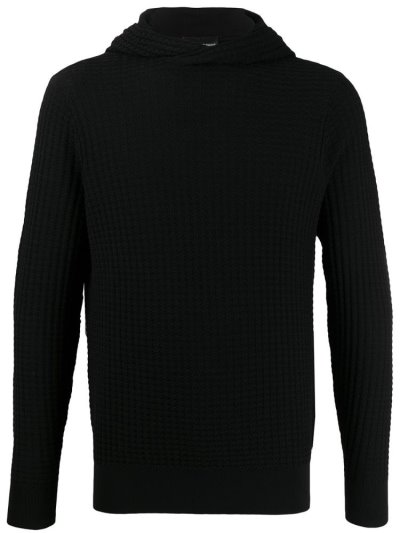 Armani Emporio Mit Kapuze Knit Jumper Herren Schwarz | 9V88DNZ8