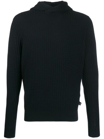 Armani Emporio Mit Kapuze Knit Jumper Herren Blau | QDHRJLB4