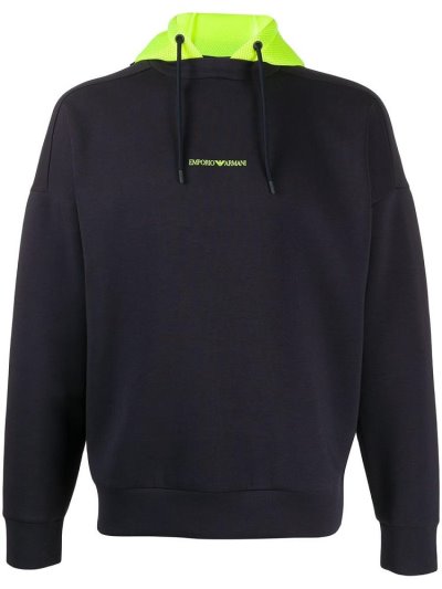Armani Emporio Mit Kapuze Logo Pullover Herren Blau | 2SFUYO6Z