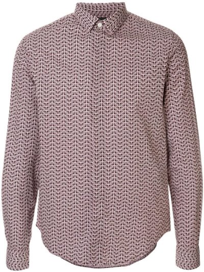 Armani Emporio Monogram Logo Hemd Herren Rot | NCU0RETD
