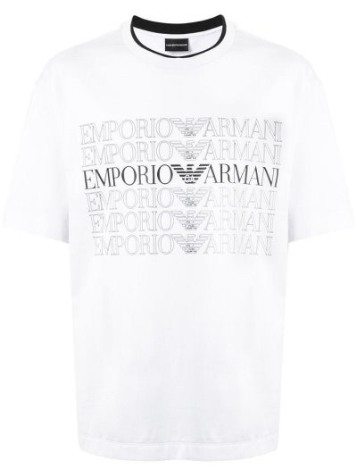 Armani Emporio Multi Logo Print Bomberjacke Herren Weiß | CCWVCBB1