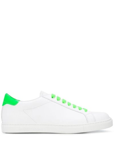 Armani Emporio Neon Detail Low Top Sneakers Damen Weiß | RBBQF798