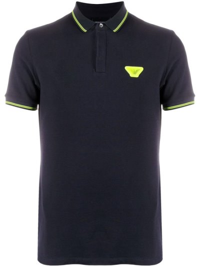 Armani Emporio Neon Trim Polo Hemd Herren Blau | 9VJUI5WO
