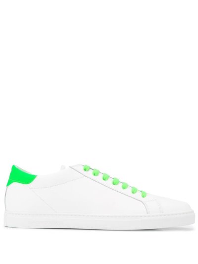 Armani Emporio Neon Trimmed Low Top Sneakers Herren Weiß | Y7QWHSI7
