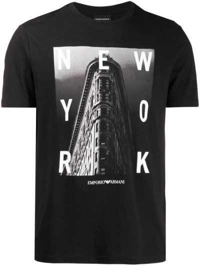 Armani Emporio New York Print Bomberjacke Herren Schwarz | Q7RNQ4A5