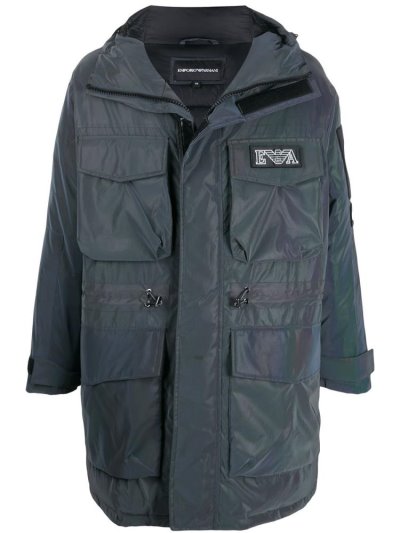 Armani Emporio Oversized Multi Pocket Padded Coat Mäntel Herren Grau | B52AXINV