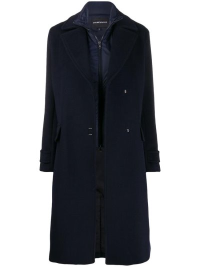 Armani Emporio Oversized Wool Mäntel Damen Blau | LUNBCLA0