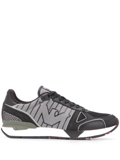 Armani Emporio Panelled Logo Sneakers Herren Schwarz | GBM829K2