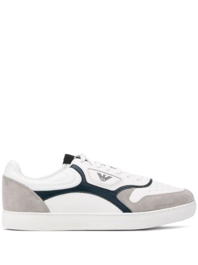 Armani Emporio Panelled Low Top Sneakers Herren Weiß | EMTMMGTT