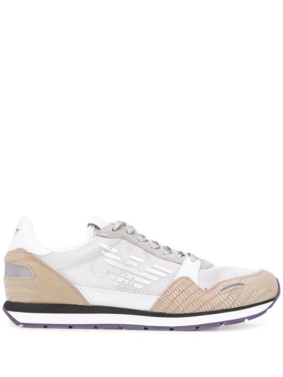 Armani Emporio Panelled Spitze Up Sneakers Herren Grau Braun | GBOR51RV