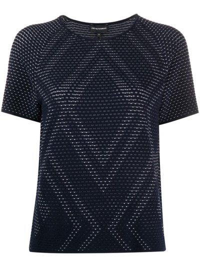 Armani Emporio Perforated Knit Oberteile Damen Blau | A9PXTWA6