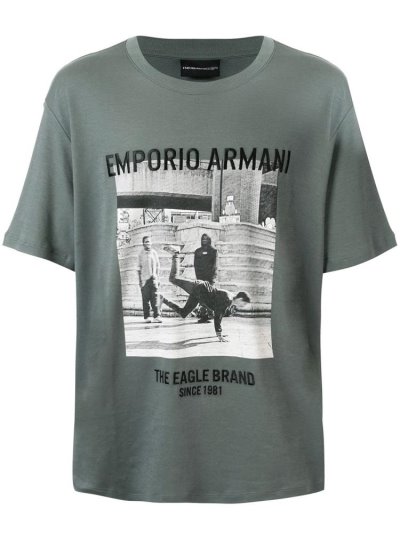 Armani Emporio Photo Print Bomberjacke Herren Grün | AIVRP321