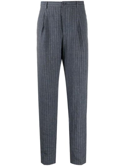 Armani Emporio Pinstripe Straight Hose Herren Blau | PF6JGDZG