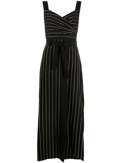 Armani Emporio Pinstriped Print Kleider Damen Schwarz | HE2GEUWN