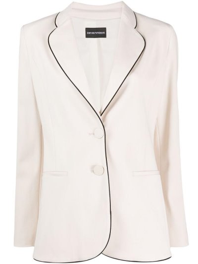 Armani Emporio Piped Single Breasted Blazer Damen Beige | OS16O7SS