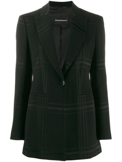 Armani Emporio Plaid Fitted Jacke Damen Schwarz | 1VCCET4L