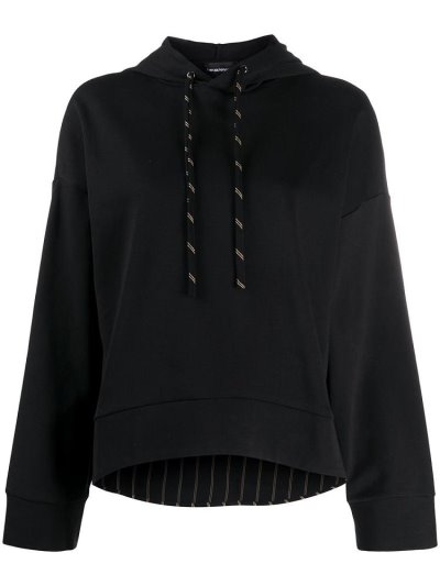 Armani Emporio Plain Cropped Hoodie Damen Schwarz | RB25I4OD