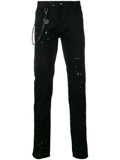 Armani Emporio Plain Splatter Jeans Herren Schwarz | 3T6F53XU