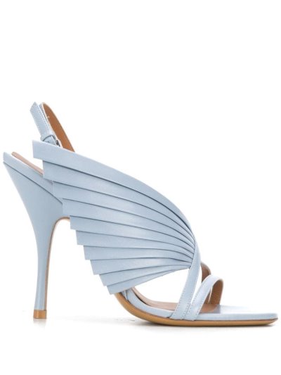 Armani Emporio Pleated Side Panel Sandalen Damen Blau | HQY2HVQ0