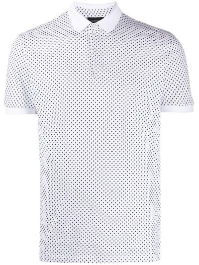 Armani Emporio Polka Dot Polo Hemd Herren Weiß Schwarz | 4SN2W7HA