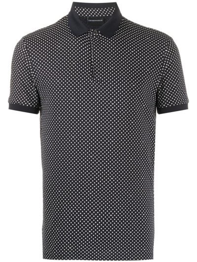 Armani Emporio Polka Dot Print Polo Hemd Herren Blau | 2NMAI243