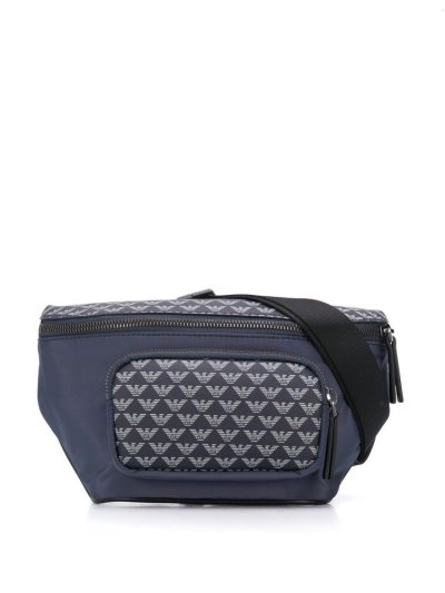 Armani Emporio Repeat Logo Gürteltasche Herren Blau | WS2FVGAF