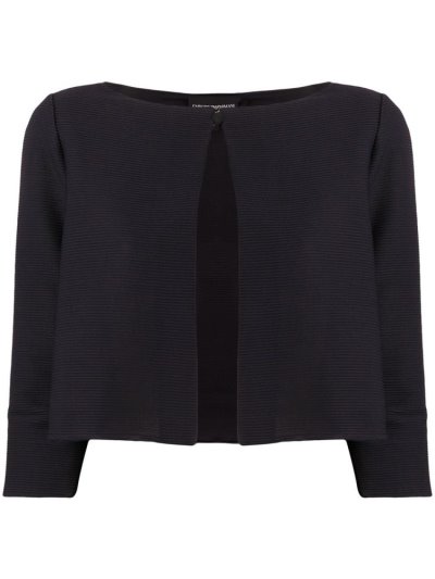 Armani Emporio Ribbed Cropped Jacke Damen Blau | 08DXPJ7B