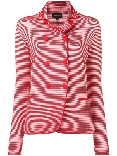 Armani Emporio Ribbed Double Breasted Blazer Damen Rot | 0GJE51EQ