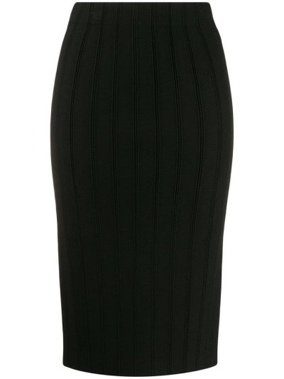 Armani Emporio Ribbed Fitted Röcke Damen Schwarz | A2Y9Y0CZ