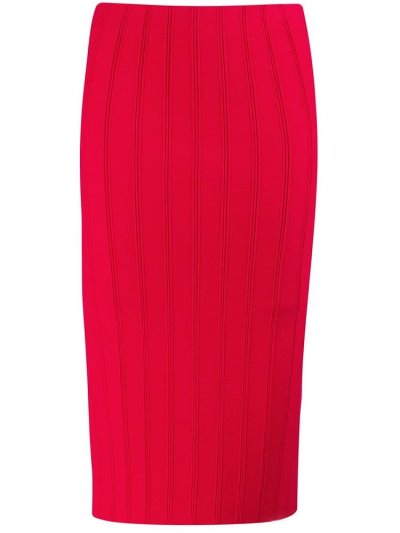 Armani Emporio Ribbed Fitted Röcke Damen Rot | U9BZ4B6J