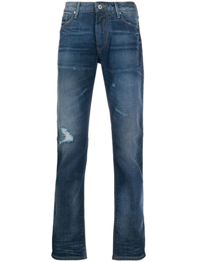 Armani Emporio Ripped Slim Fit Jeans Herren Blau | XTA72L6L