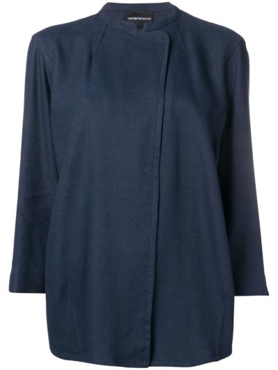 Armani Emporio Rustic Garbadine Jacke Damen Blau | ZOFPBHQ8