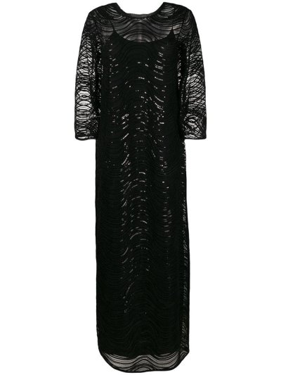 Armani Emporio Sequin Embellished Gown Kleider Damen Schwarz | 3SO6XOIR