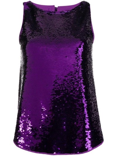 Armani Emporio Sequin Tank Tops Damen Lila | P3ZXVKRH