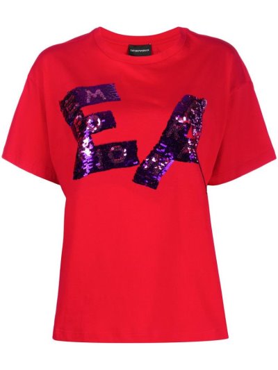 Armani Emporio Sequined Logo Bomberjacke Damen Rot | 1RXI1GYC